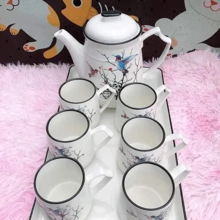 Bộ ấm trà kèm khay hàng sứ 1