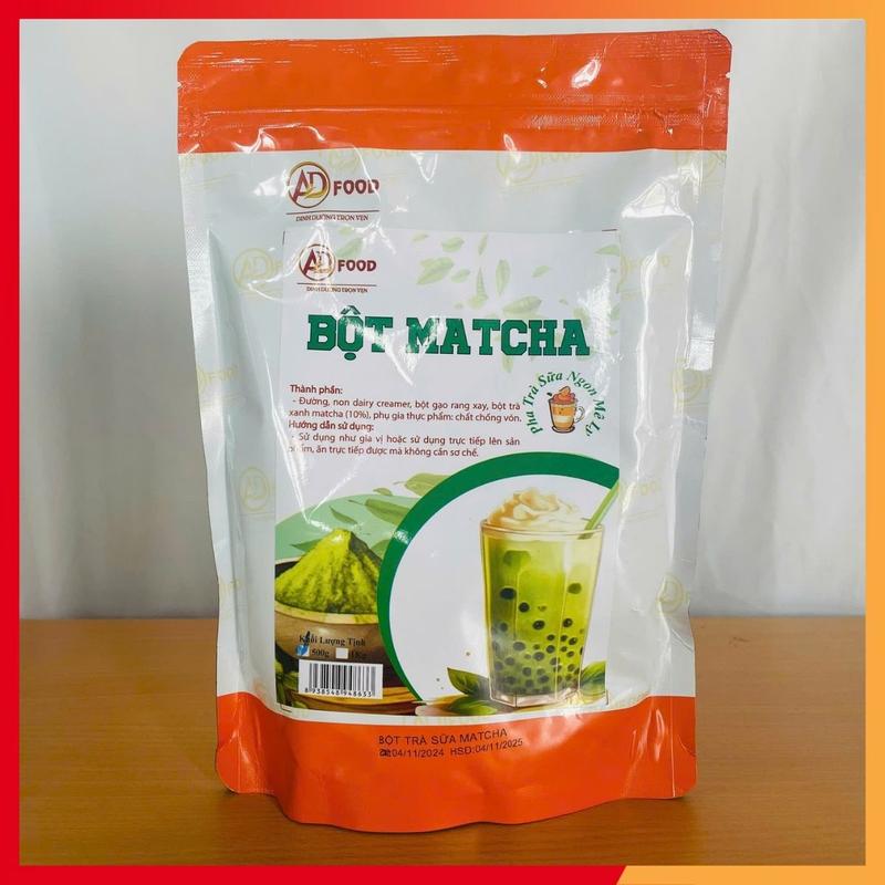 500g Bột trà sữa Matcha ADFOOD - nguyên liệu pha trà sữa tại nhà, hương vị đậm đà, tiện dụng, dễ pha chế và kết hợp với kem cheese, topping 0