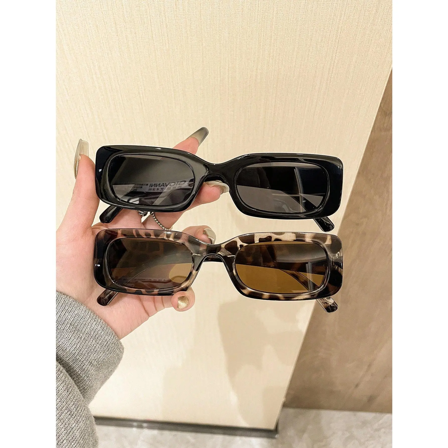 2pcs Y2K Square Cute Vintage Beach Fashion Eyeglasses For Men & Women