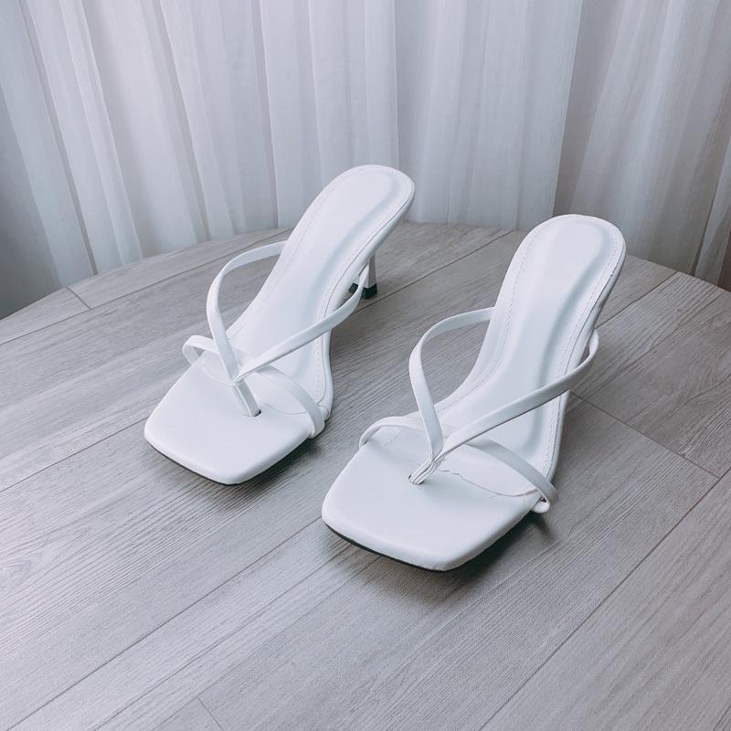 Thời trang  Sandal xỏ ngón gót nhọn 7cm V2 A32TDG0210MS - Sành điệu,ến rũ, tự tin DéP Nữ Nhung Shoes GiàY Đồng 1