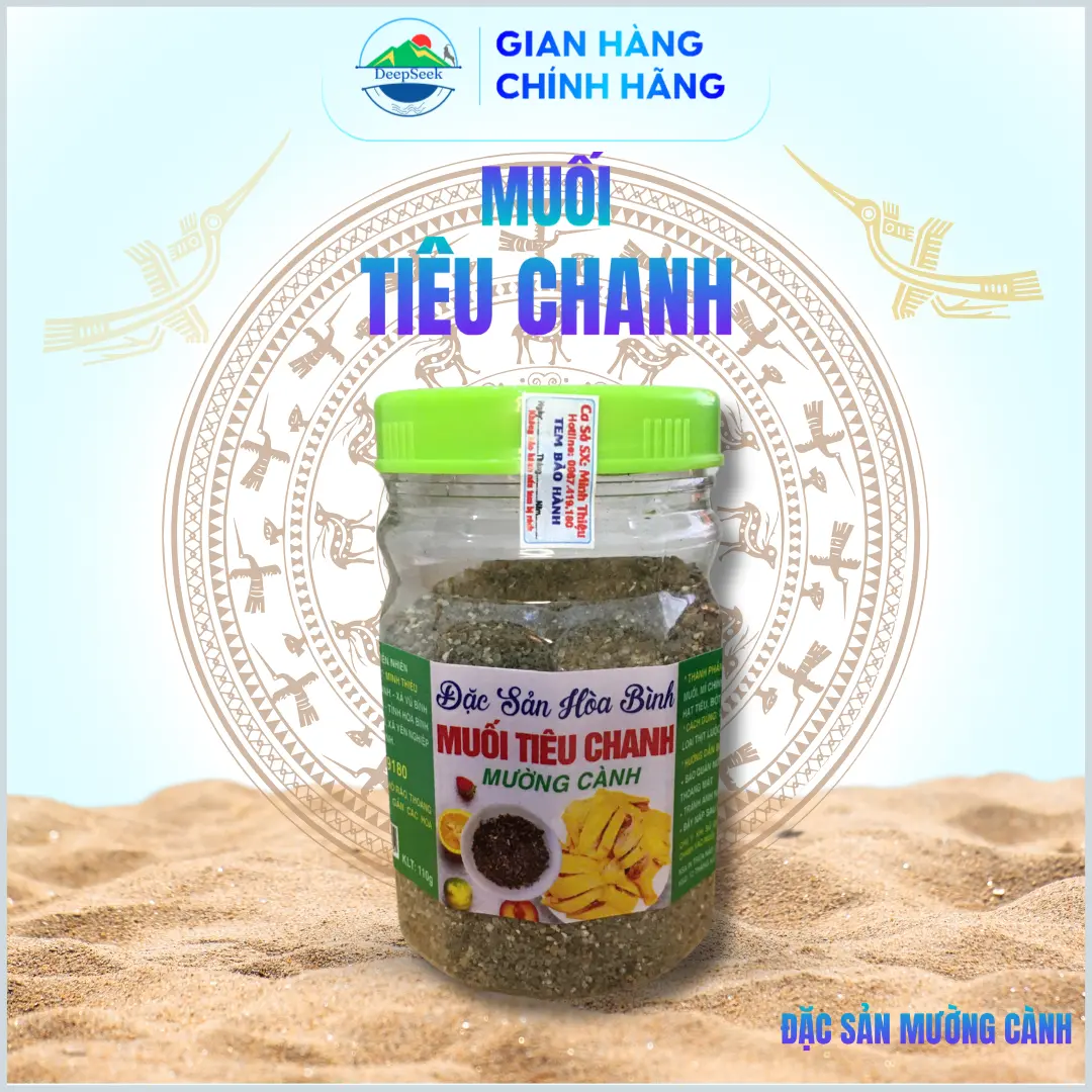 Muối Tiêu Chanh Mường Cành Đặc Sản Hòa Bình, Gia Vị Dùng Để Chấm , Đậm Đà ,Thơm Ngon | Lọ KLT : 110g