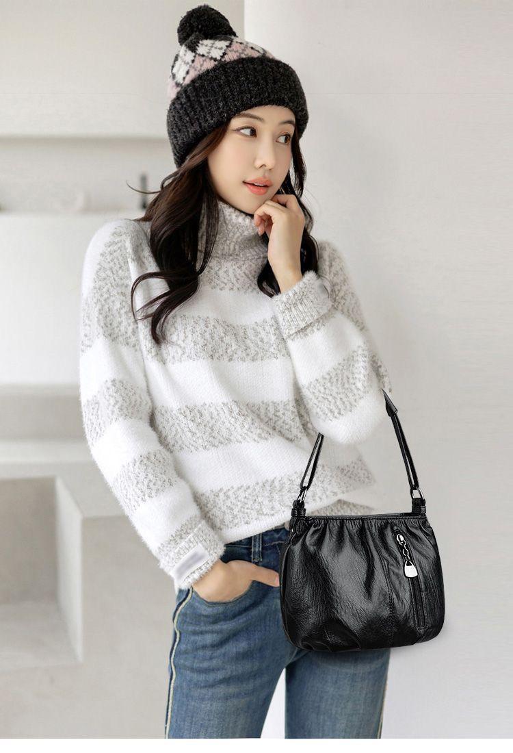 Authentic Leather Tactile Feel Small Bag Female Ladies New Bag Portable Shoulder Crossbody Bag Mother Bag Grandma Bag shoulder bag women's tote bags Sculpted for the Modern Woman