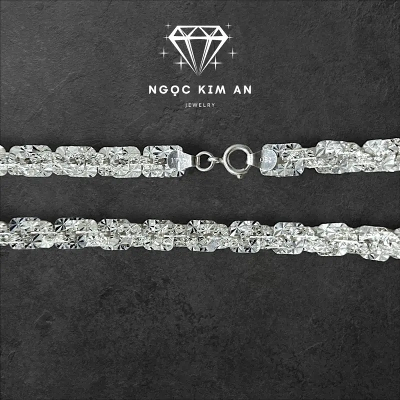 Dây Lá Vuông Xoắn Hoa Thị Đủ Cỡ Bạc S950 - Ngọc Kim An Jewelry 1