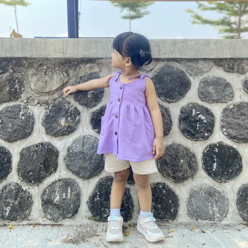 SALLY Top Atasan Anak Tali Pundak Kekinian 0