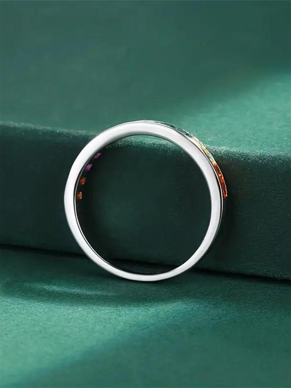 Fashion Colorful Artificial Zirconia Decor Ring, Fashion Jewelry for Party, Daily Clothing Decor, Trendy All-match & Exquisite Jewelry for Birthday Gift, Red Ring 5