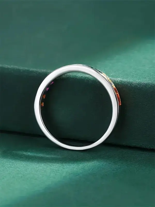 Fashion Colorful Artificial Zirconia Decor Ring, Fashion Jewelry for Party, Daily Clothing Decor, Trendy All-match & Exquisite Jewelry for Birthday Gift, Red Ring 5