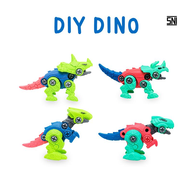 TAIYO Mainan Anak DIY Dino Dinosaurus Rakit Edukasi Obeng Puzzle Dinosaur 8