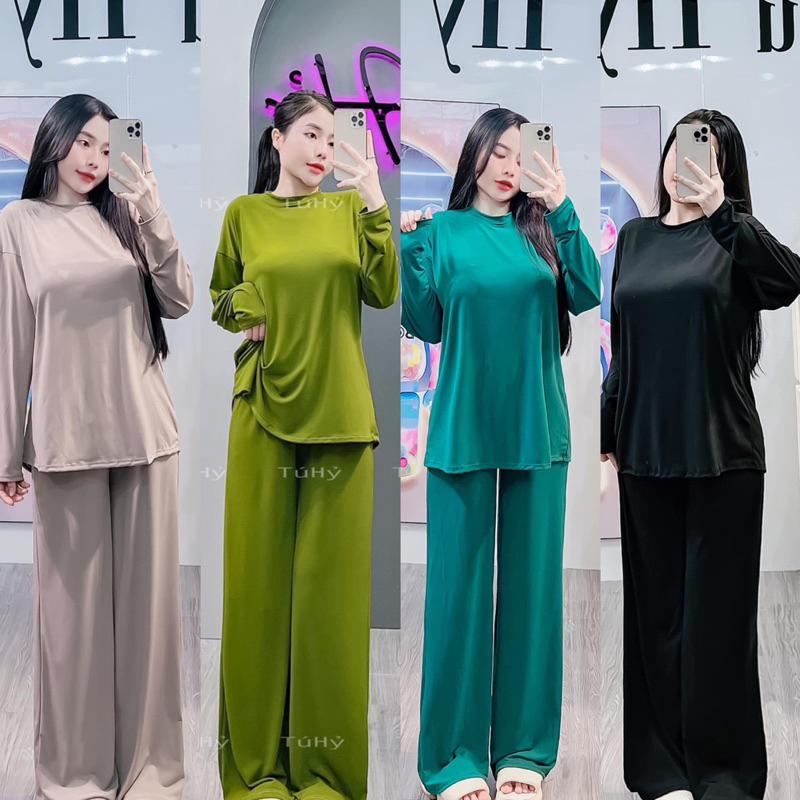 Set đồ bộ Ủ KEM QUẦN ỐNG SUÔNG FORM TO THUN LẠNH 50kg - 75kg