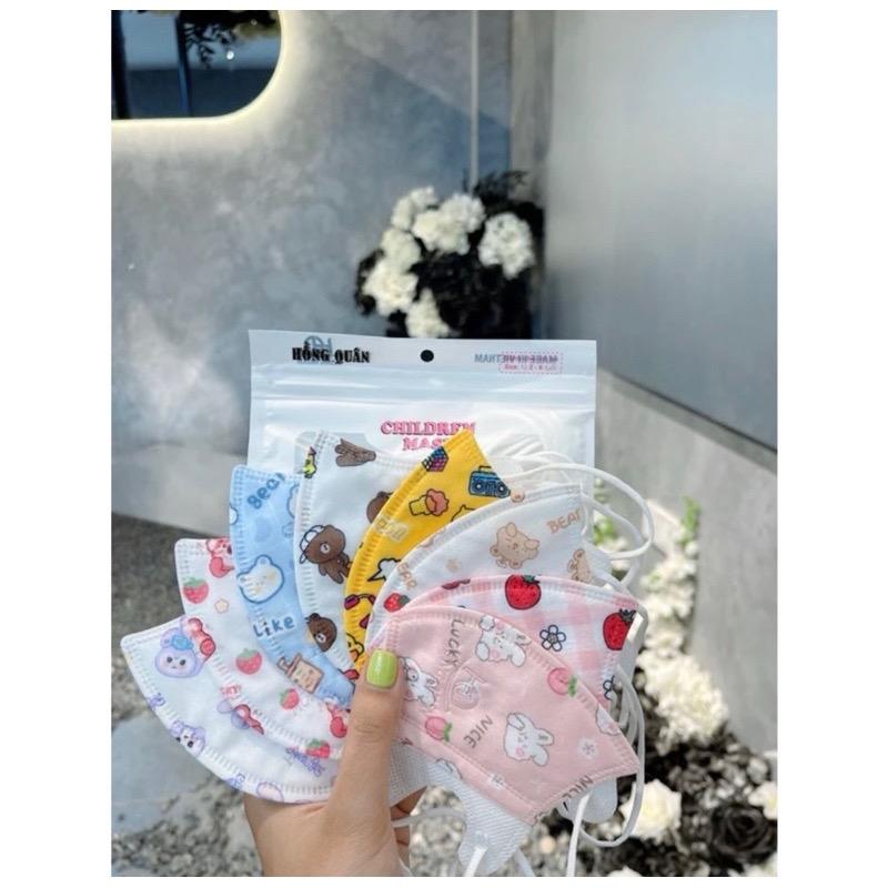 [Combo 50 Chiếc][Free Ship] Khẩu Trang Lụa 5D Trẻ Em in hình dễ thương cho bé từ 0 đến 7 tuổi