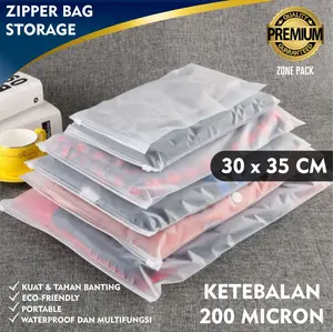 [30X35 CM] 10 PCS  Zipper Storage Bag I Organizer Bag I Tempat Penyimpanan Travel Serbaguna I Kantong Plastik Ziplock