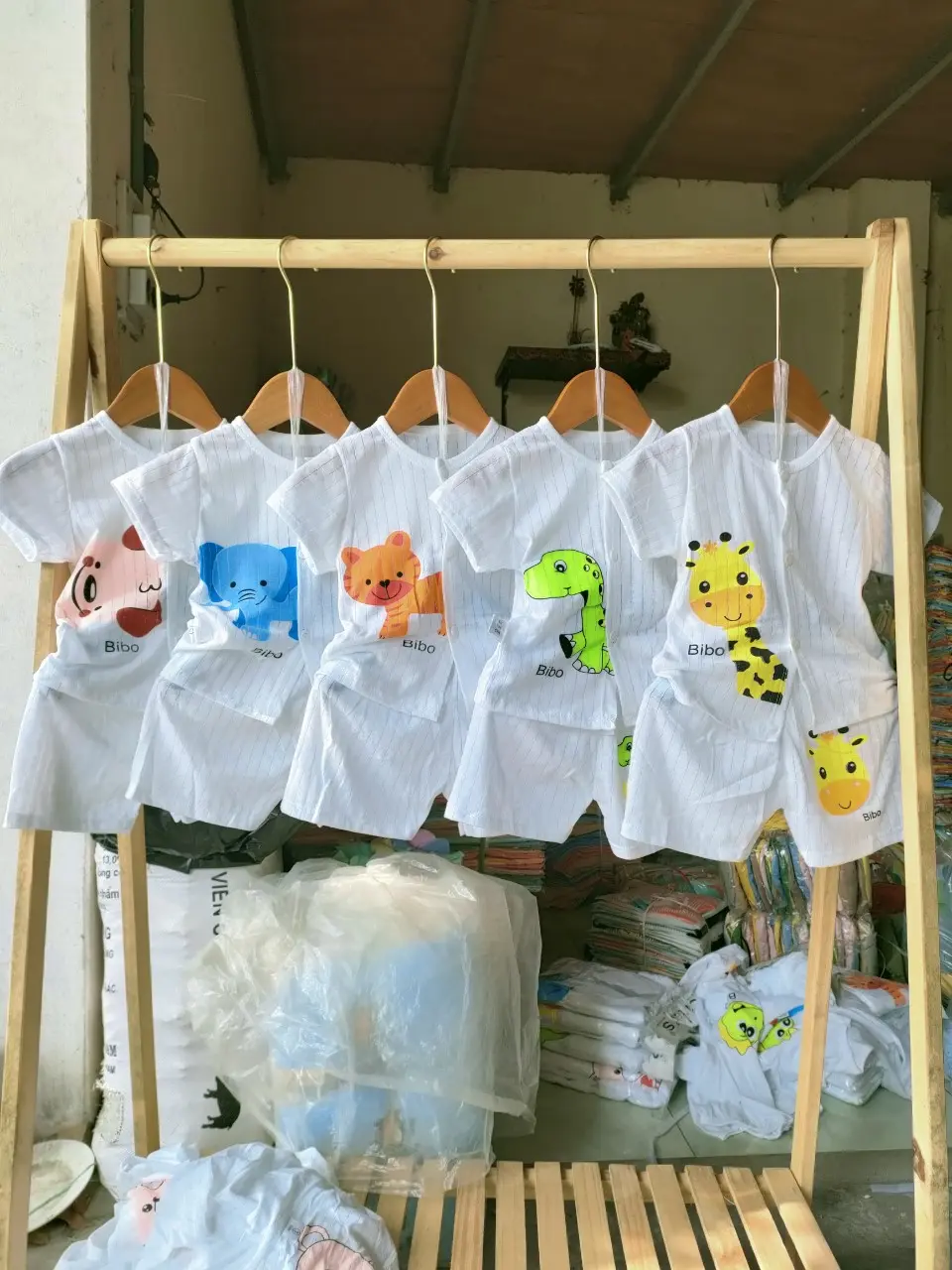 combo 5 bộ ngắn tay cotton giấy loại 1 cho bé từ 0-12 ký Trẻ  Cotton Thoải mái Thoáng khí Mềm Vải Cotton hàng sản xuất tại việt nam