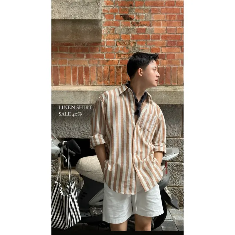 Áo Sơ Mi Form Rộng, Áo Sơ Mi Oversize Vải Linen Cao Cấp HALLEY A14 5