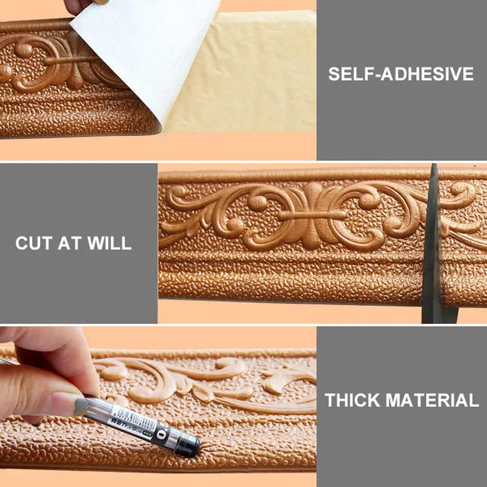 10m Anti-collision Bedroom Home Wall Decorations Self Adhesive Foam Wall Stickers Wallpaper Border