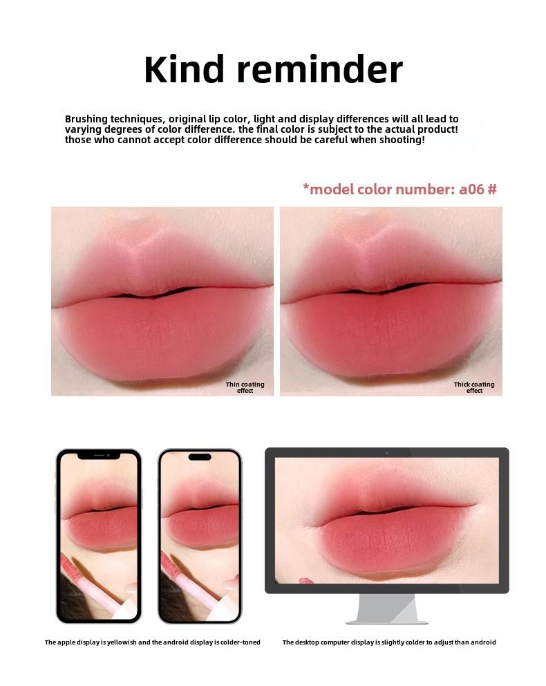 Product Introduction of xixi Manta Flower Velvet Matte Lip Glaze 2 pieces 80% off Velvet matte matte surface is not easy to stain the cup, whitening and not picky about skin color 12