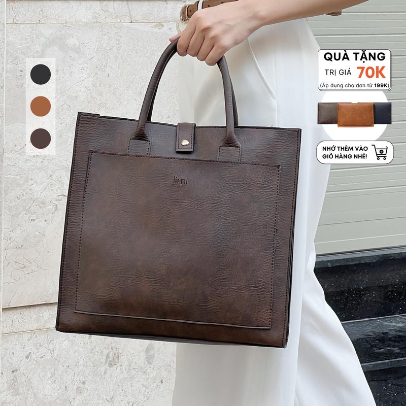Túi công sở (3 MÀU) đựng laptop 14 inch tote da xách tay size to A4 đi làm đi học văn phòng bản lớn thời trang form đứng mềm DARA Limi Bags Balo