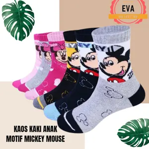 KAOS KAKI ANAK PEREMPUAN MOTIF MIKEY MOUSE USIA 4-8 THN BAHAN SUPER LEMBUT IMPORT