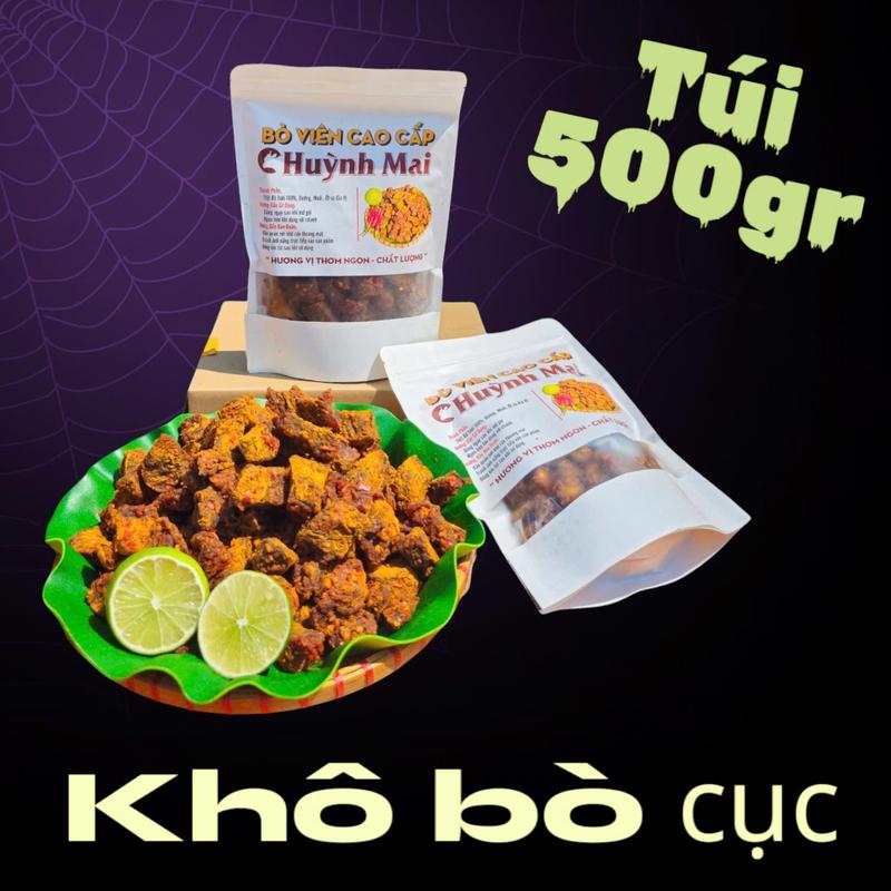 KHÔ BÒ VIÊN  Cao Cấp Túi Zip 500GR - DAI THƠM TỪNG  VIÊN  Ăn Vặt  Snack