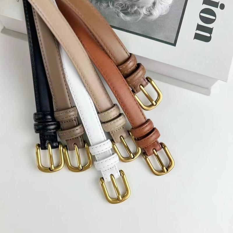 Product Introduction of [ส่งจากกทม]แฟชั่นเกาหลี เข็มขัดหนังแท้ หัวเข็มขัดสีทองวินเทจ หุ้มหนังทั้งเส้น เครื่องประดับแฟชั่น Unisex 25