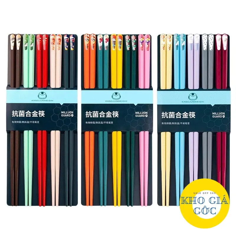 Combo 3 Vỉ (Tổng 15 Đôi) Đũa Sợi Thuỷ Tinh Chống Mốc, Chống Trơn Trượt Cao Cấp Phong Cách Nhật Dùng Gia Đình