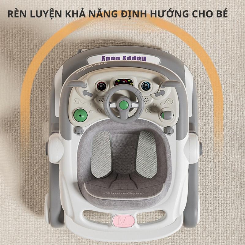 Xe tập đứng cho bé, xe tập đi chữ U cao cấp Babyhope cho bé có cần đẩy điều chỉnh độ nghiêng dễ dàng 5