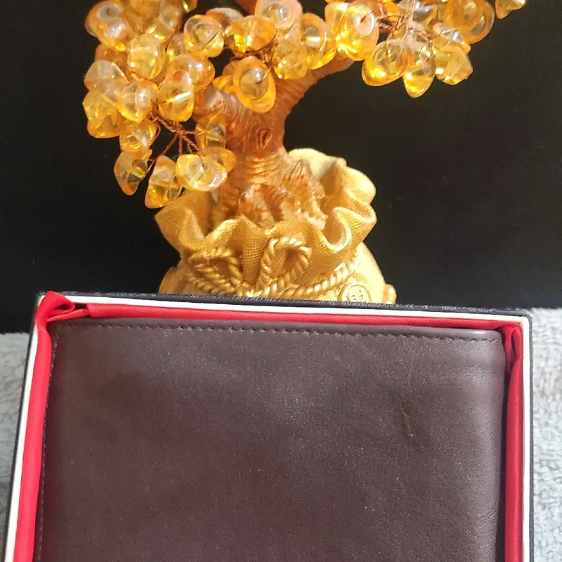 VÍ NAM TRƠN DA BÒ NAPPA CAO CẤP HAI MÀU DÁNG NGANG trust wallet Không rửa Retro Wallets 1