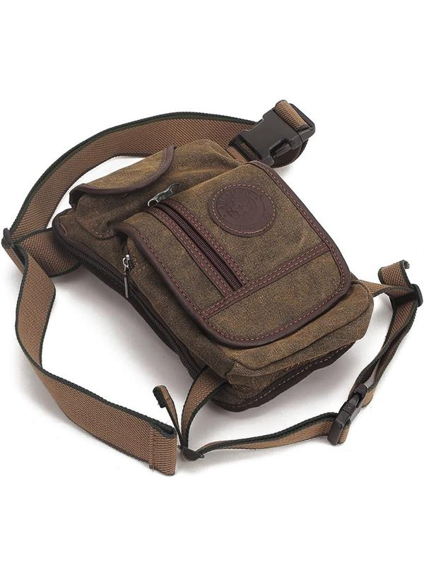 Men's Casual Solid Color Durable Zipper Belt Bag, Simple Solid Color Outdoor Sports Compact Phone Wallet Bag, Fashionable Versatile Sling Bag for Daily Use 7