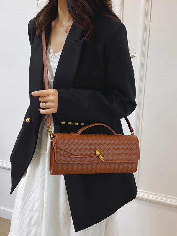 Women's Fashionable Plaid Embossed Handbag, Casual Versatile Shoulder Bag for Daily Used, Trendy All-match Commuter Bag 4