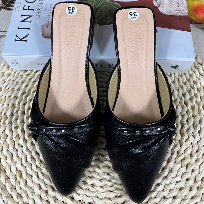HN-01 Sục 3P Nơ Ú Dép Nữ Chuẩn Size Êm Chân - Hạnh Nguyên Shoes DéP Jean Nữ Len Len 5