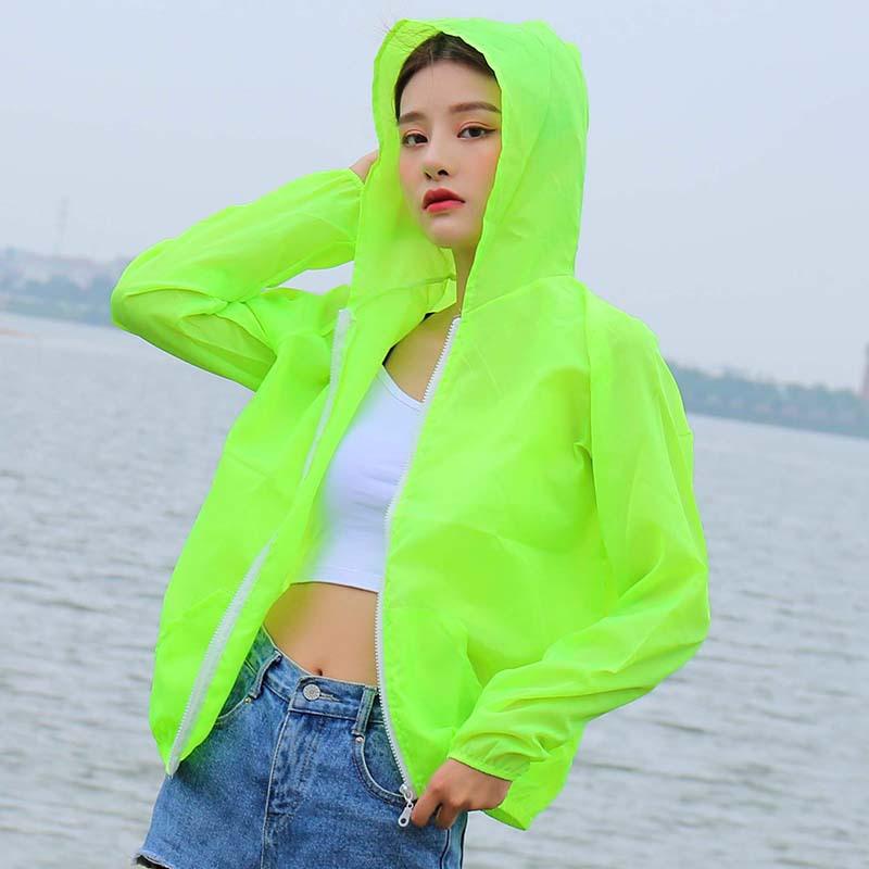 Product Introduction of เสื้อแขนยาวกันแดด (ผ้าร่ม) ฮู้ดกันแดด  เสื้อกันลม เสื้อแขนยาวมีฮู้ด ผ้าเบาบาง ใส่สบาย Sport ออกกำลังกาย กีฬา กลางแจ้ง ผู้หญิง 7