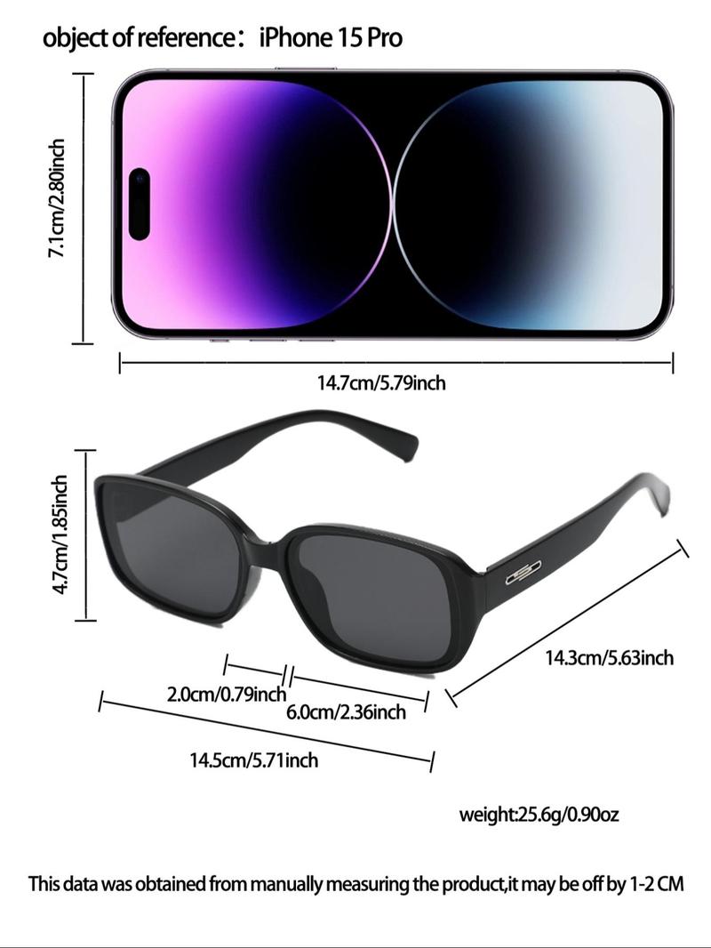 Product Introduction of Unisex Simple Style Tinted Lens Sunglasses, Trendy Casual Sunglasses for Everyday Use, Fashion Accessories for Outdoor Activities 1
