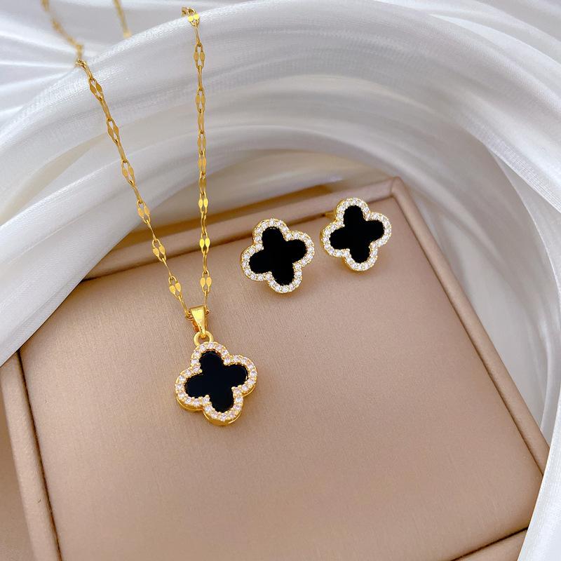  Bộ Vòng Cổ và hoa tai cỏ ba lá bán Chạy thời trang giá cả phải chăng đồ trang sức cao cấp không phai màu chống dị ứng thích hợp làm quà tặng sinh nhật cho bạn gái mẹ và vợ 