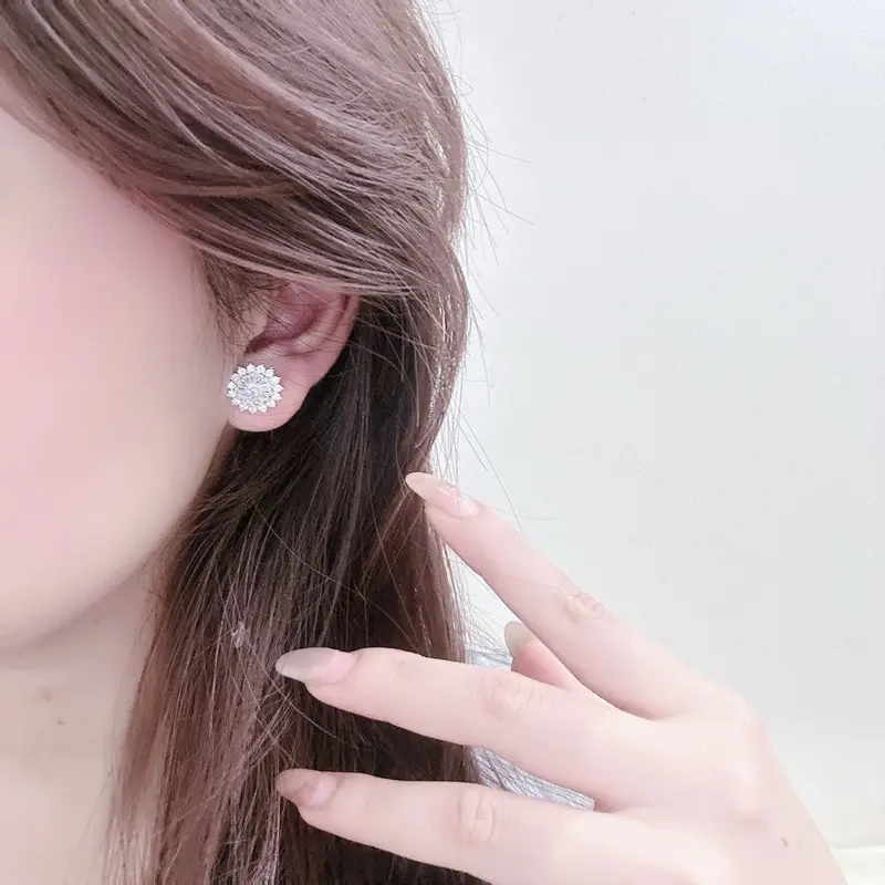 Dây chuyền, khuyên tai bạc nữ LoPa dáng hoa mai nhẹ nhàng sang chảnh 6