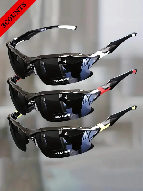 Unisex Sporty Semi-frame Wrap Around Sunglasses, Outdoor Cycling Driving Sunglasses, Biking Sunglasses, Fashion Accessories for Men & Women, Bicycle Shades 5