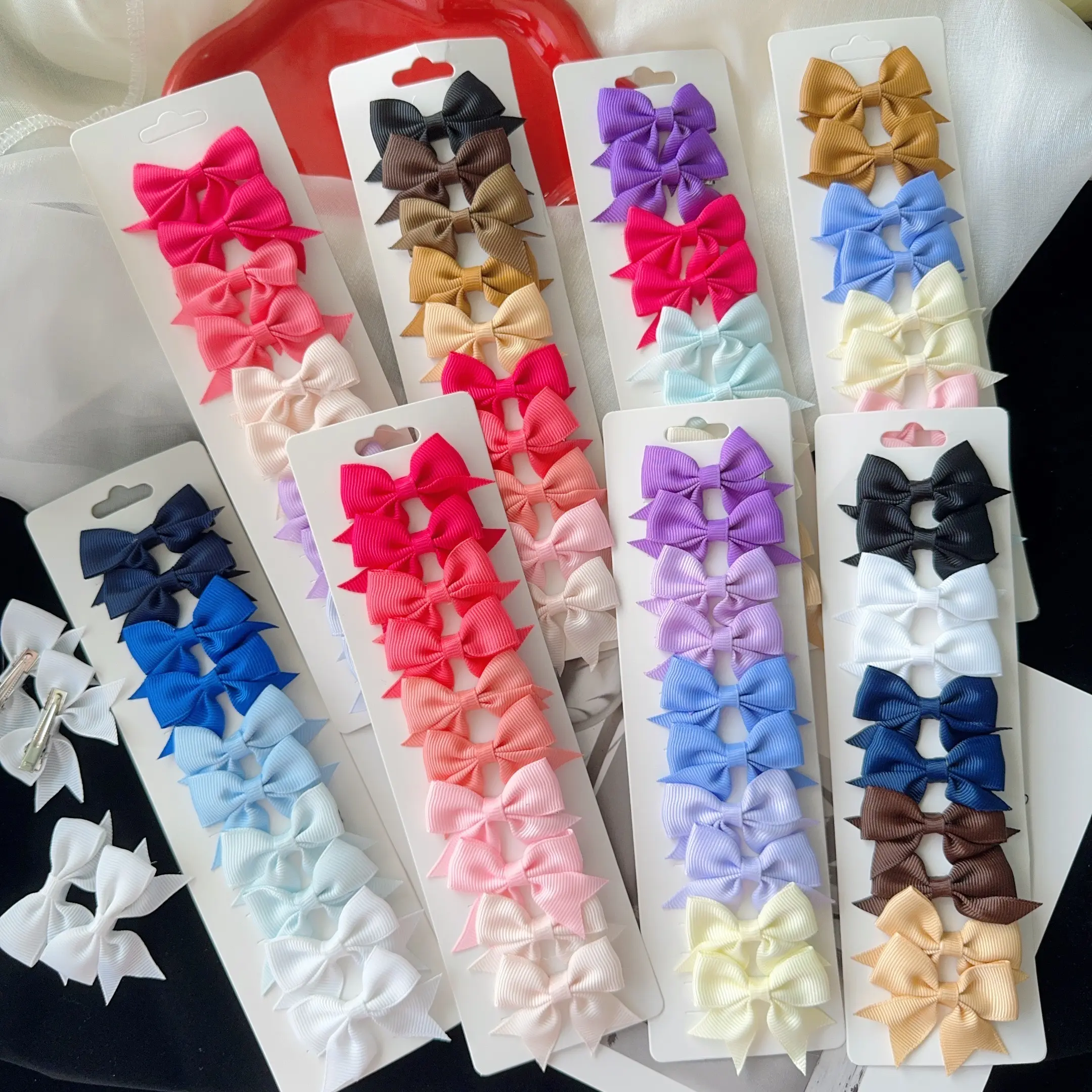 Busur Comel Klip Busur Rambut Bayi, 10 Keping, Warna Pastel, Untuk Kanak-kanak Perempuan dan Puteri, Jepit Rambut, Aksesori Rambut Kanak-kanak, Termasuk Klip Rambut Clips