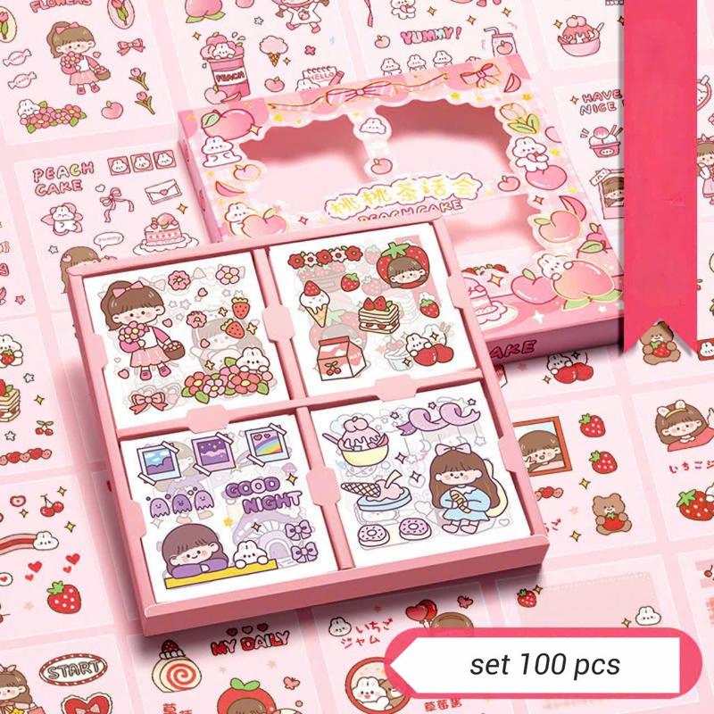 Sét 100 tấm 1000 sticker dán trang trí bình nước, sổ tay