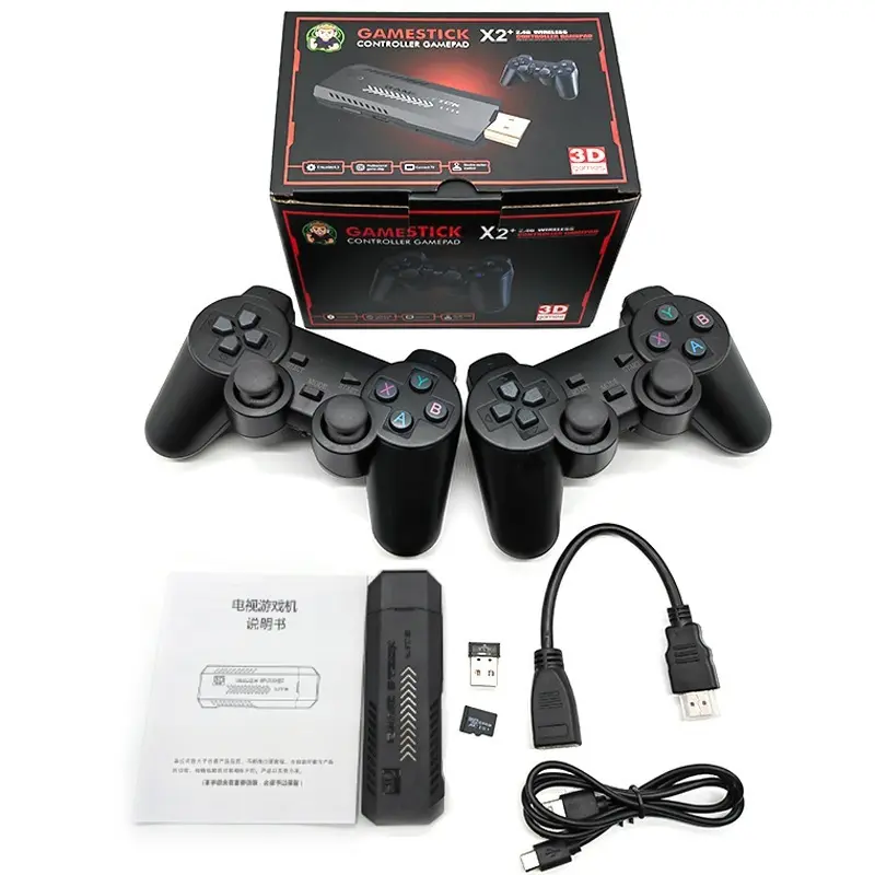 Máy chơi game Stick 4K X2 Pro 64/128GB HDMI điện tử 4 nút không dây cầm tay Chơi Điện Tử 4