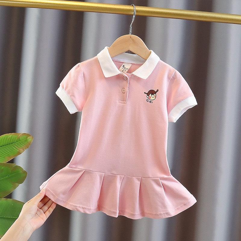 Mẫu Váy cổ bẻ GIRL dành cho bé gái sz 10-35kg. có 3 màu cho các mẹ chọn 7