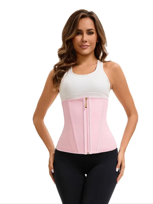 Women's Solid Color Zipper Waist Trainer, Breathable Tummy Control Shapewear Belt, Waist Cincher for Women, Shapewear for Daily Wear 2