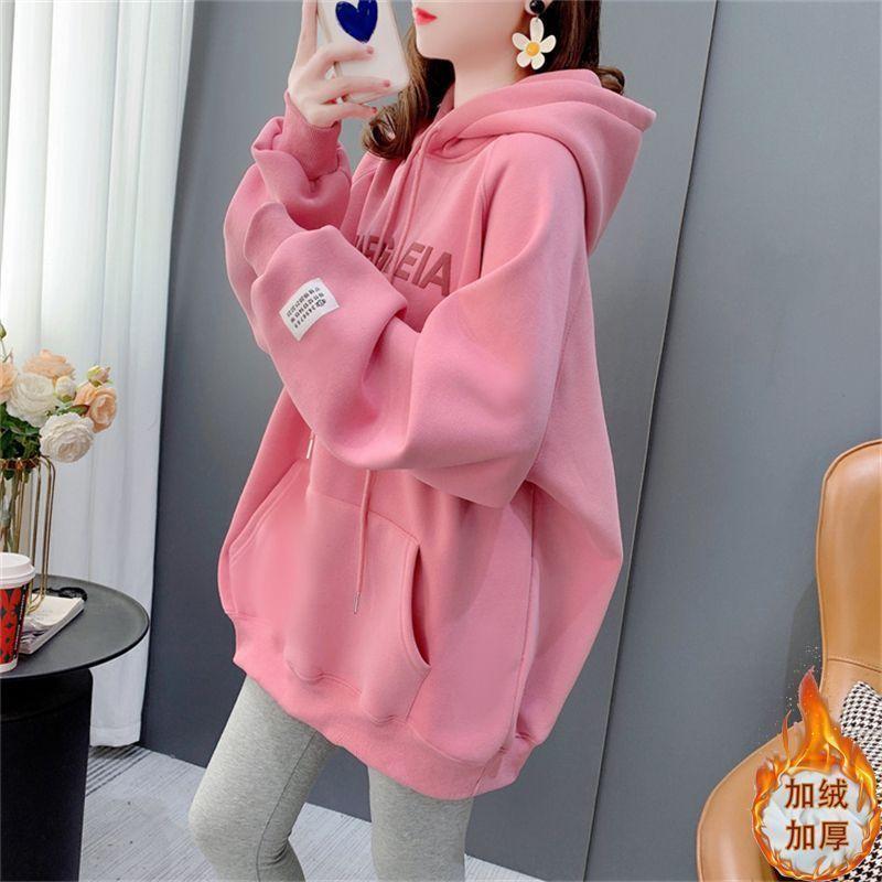 Product Introduction of Áo Len Áo Chui Đầu Có Mũ Trùm Đầu Dáng Rộng In Chữ, Dành Cho Nữ, Lót Lông Cừu, Dày Dặn, Mùa Đông, Phong Cách Hàn Quốc, Phong Cách Thường Ngày Áo Phong Cách Phương Tây, Hàng Mới Về Năm 2024, Có Tỷ Lệ Mua Lại 53% 9