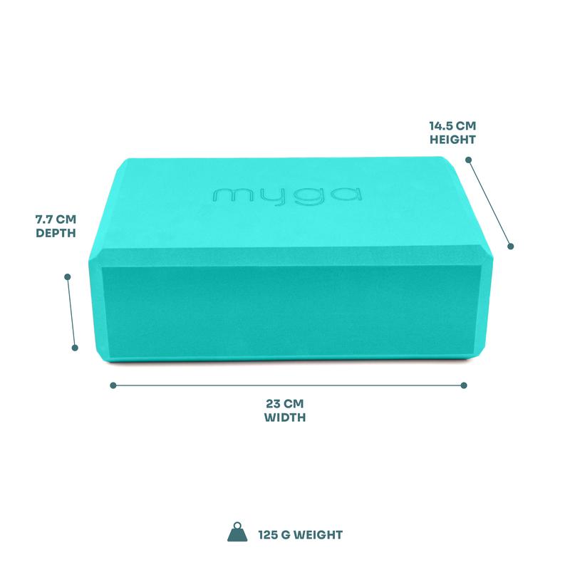 Myga Yoga Blocks - Pair of High Density Foam Bricks for Yoga, Pilates and Fitness to Support and Deepen Poses - Non Slip and Lightweight for Home, Gym & Studio - Choice of Colour 8