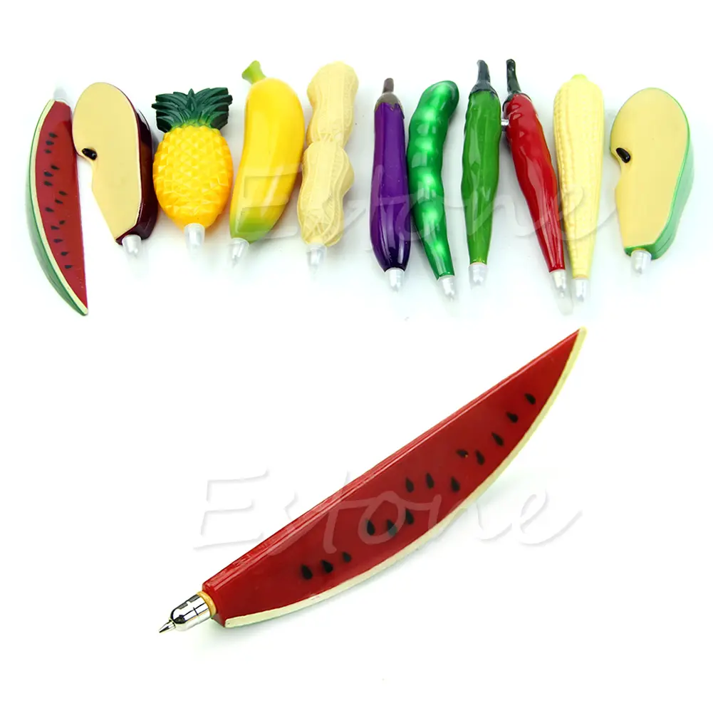 Bút Bi Bóng, Siliy, Hình Trái Cây Dễ Thương (Dưa Hấu, Dâu Tây, Cam, Cà Chua), Tiện Lợi
