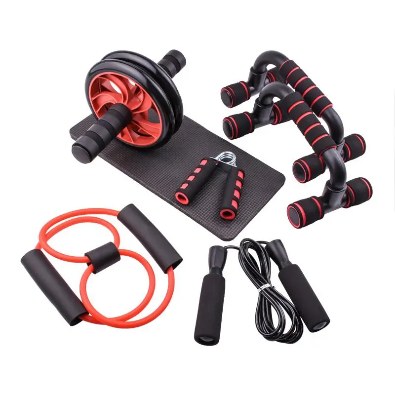 Workout Equipment, 7 Counts Abdominal Roller Wheel, H Shaped Push Up Bars, Skipping Rope, Hand Grip Trainer, Resistance Band & Mat, Fitness Equipment, Back to School Essentials, Home Exercise Accessories, National Day Offers, Valentine's Day Gift