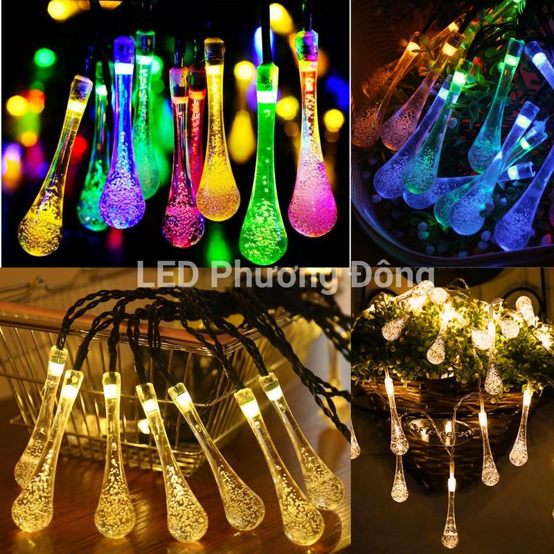 Dây Đèn LED chớp kiểu giọt nước Đủ màu và Màu vàng 9m - 28 bóng