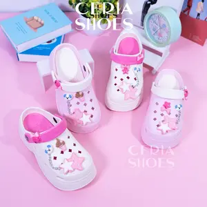 Ceria Shoes Sandal Baim Anak Perempuan Model Sendal Bapau Fuji Karet EVA Empuk Elastis Sol Tebal 6cm Anti Slip Jibbitz Star SE V1 Fashionable & Nyaman - Kaki