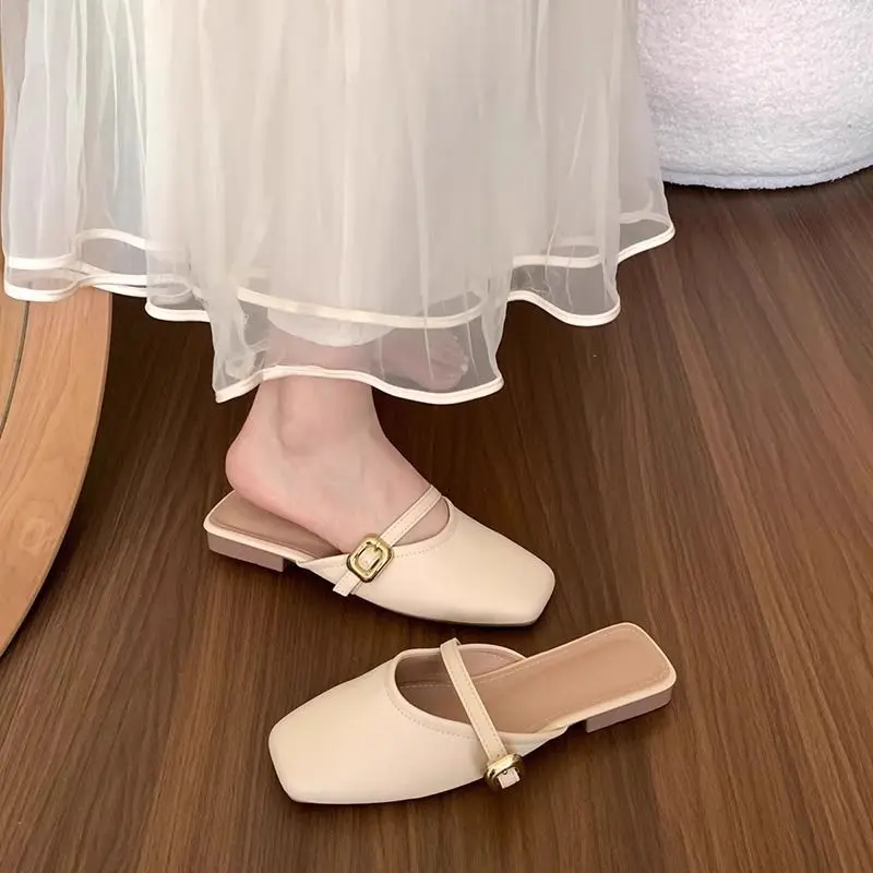 Dép Lười Phong Cách Pháp, Giày Cao Gót Dễ Phối Đồ Thích Hợp Cho Mùa Hè, Mũ Đầu Muller Nửa, Dép Bán, Dép, Dép Lê, Hàng Mới Về, Phong Cách Cổ Điển Đầu Mùa Hè, Dép Nữ 8