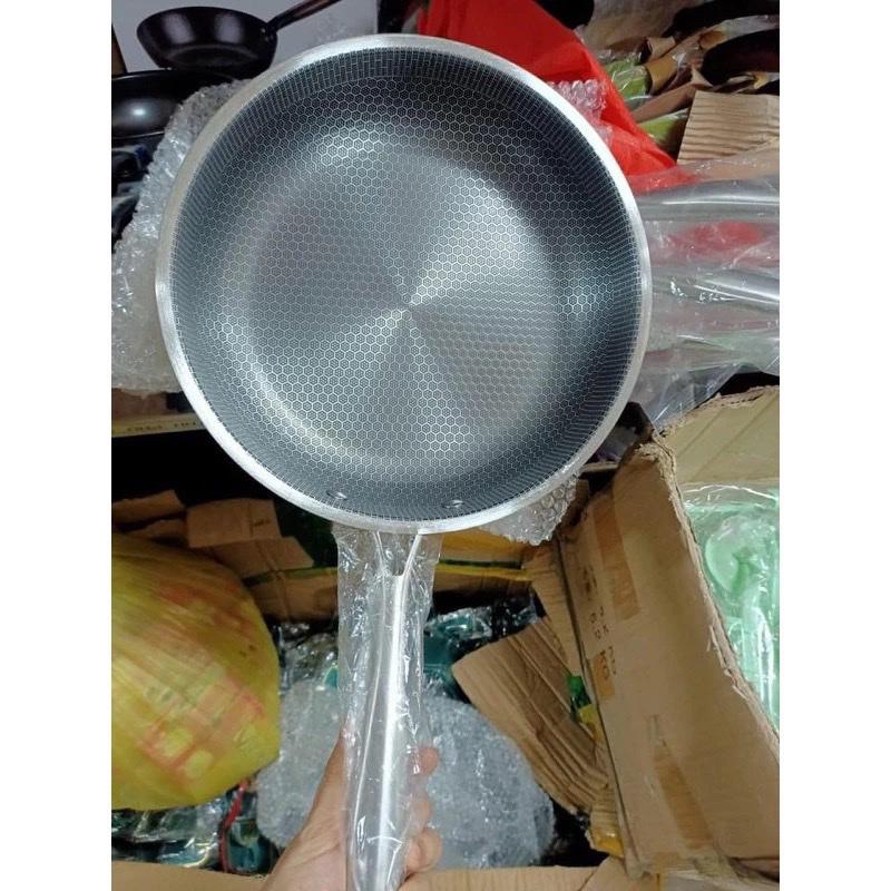 [ Mẫu Mới ] Chảo Chống Dính Inox sz 28cm Vân Tổ Ong Cao Cấp, Dùng Chiên , Xào, Rang Cho Gia Đình và Nhà Hàng Siêu Tiện Lợi 4