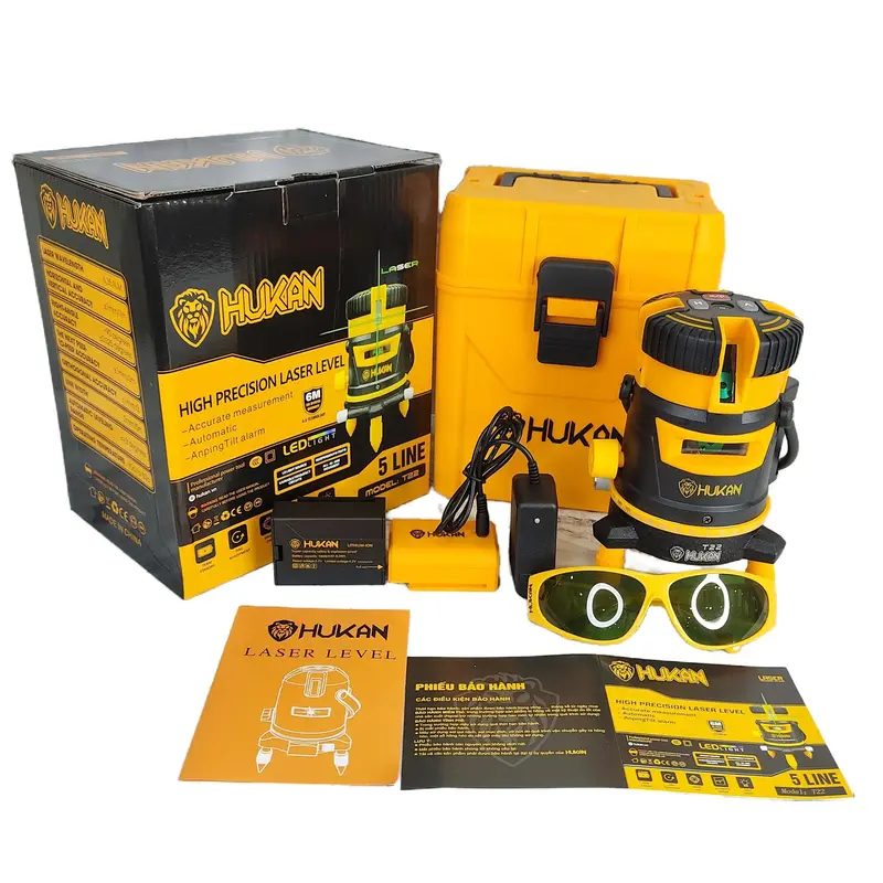 Máy cân bằng HK-T22 laser 5 led siêu sáng Điện áp pin 2cell Bảo hành 6 tháng 0