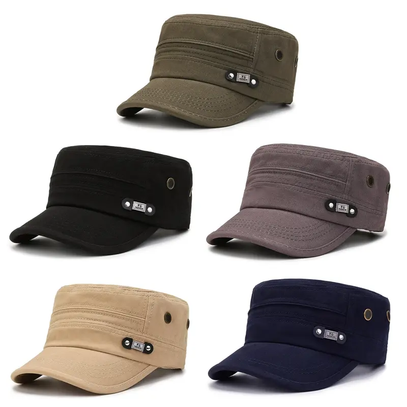 Vintage Cap Casual Cadet Hat Outdoor Baseball Hat Snapback Cap Flat Top Caps Army Hats Dad Trucker Hat