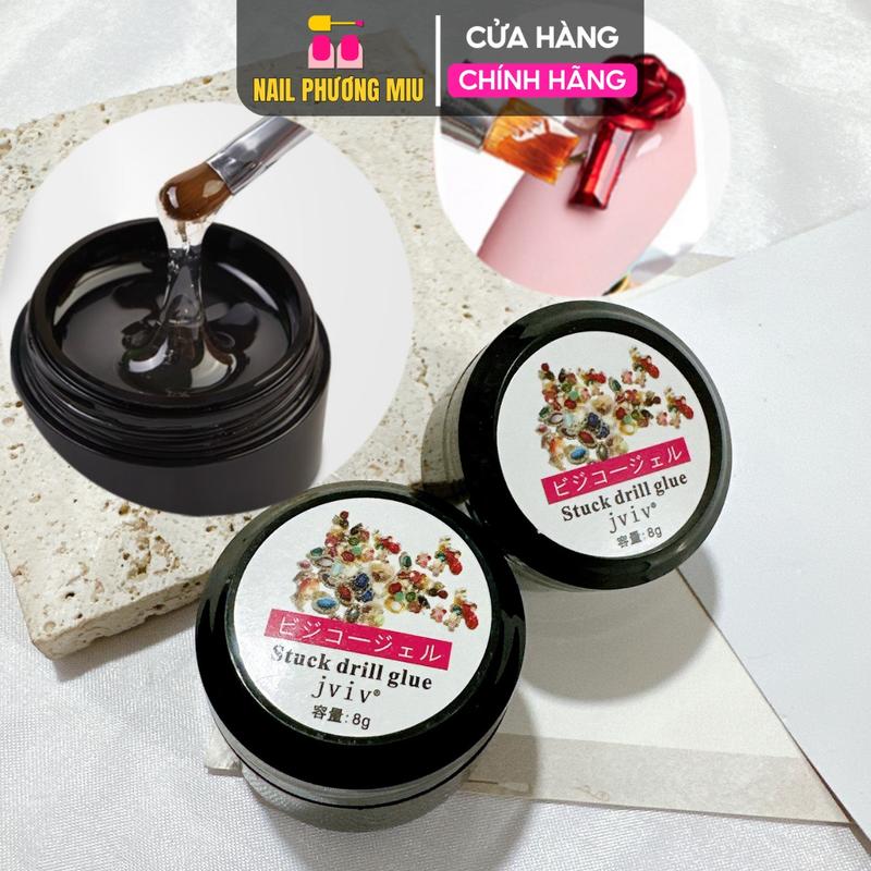 Gel Đính Đá Nail Stuck Drill Glue Gắn 8ml/hũ Đậm Đặc Nhanh Khô, chai Sơn Gel Keo Gắn Đá Móng trong suốt Siêu Chắc Độ Dính Cao - Nail Phương Miu Nữ Women