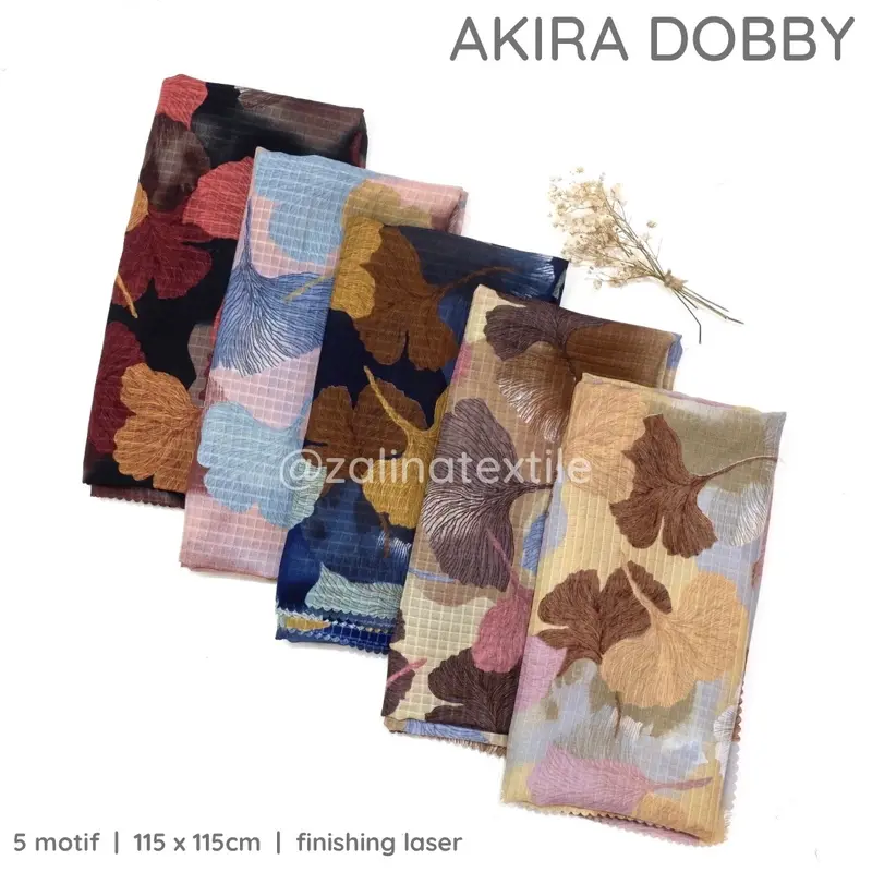 ZALINATEX | HIJAB KERUDUNG SEGIEMPAT BAHAN AKIRA DOBBY | MOTIF ABSTRAK TEGAK BAGUS MURAH 0